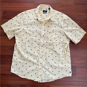 Chaps Light Yellow Pineapples Patterned Men's Shirt